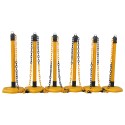 SET COLONNE DI DELIMITAZIONE GIALLE CON CATENA 