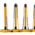 SET COLONNE DI DELIMITAZIONE GIALLE CON CATENA