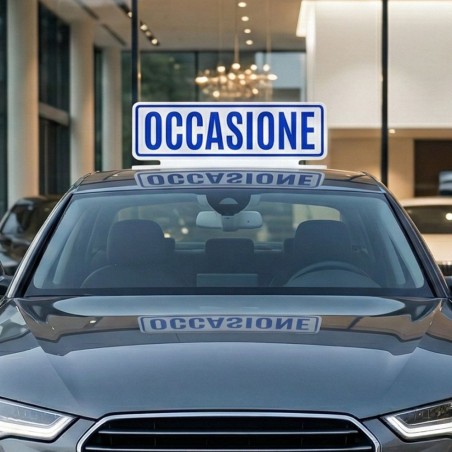 CARTELLO MAGNETICO CALAMITATO  PER TETTO AUTO CON SCRITTE VARIE 60X18
